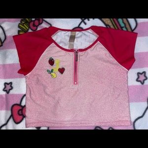 Juicy Couture strawberry authentic deadstock crop top with zipper